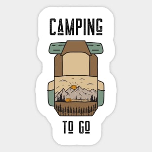 Camping Vintage Sunset Tent Funny Camping Sticker